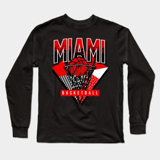 Miami Basketball 90s Throwback Long Sleeve T-Shirt